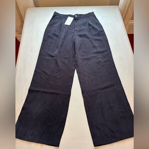 Zara Charcoal Wide-Leg Trousers SZ XL NWT